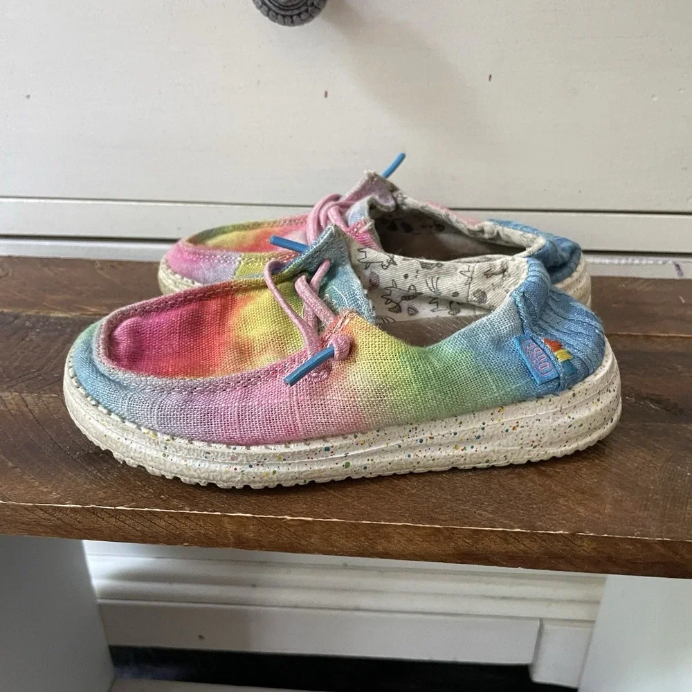 Hey‎ Dude Wendy Dreamer Magic Rainbow Unicorn Tie Dye Shoes Youth 9 Girls School